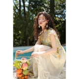 Летнее платье, корсет, длинная юбка, градиент