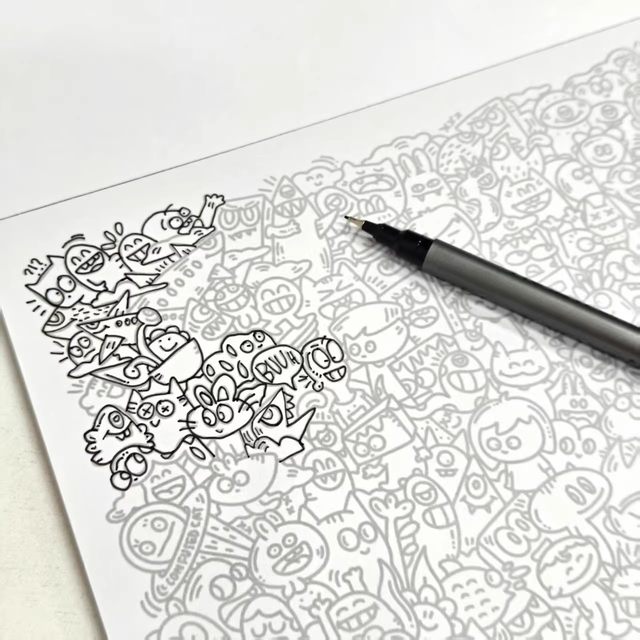 Line Drawing, Simple Sketching, Pen Control Practice, Drawing Sketches, Boredom Relief at Work, Practice Copying Pictures, Small Paper Sketches