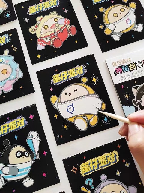New Product Eggboy Party Ultraman Scratch-Off Painting Children's Art Notepad Boys and Girls Graffiti Creative Scratch-Off Paper