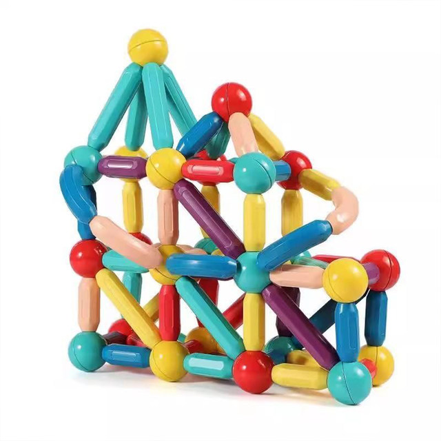 Variety of Magnetic Sticks, Large Particle Building Blocks, Early Education Assembly Magnets for Young Kidsren, Educational Toys for Boys and Girls