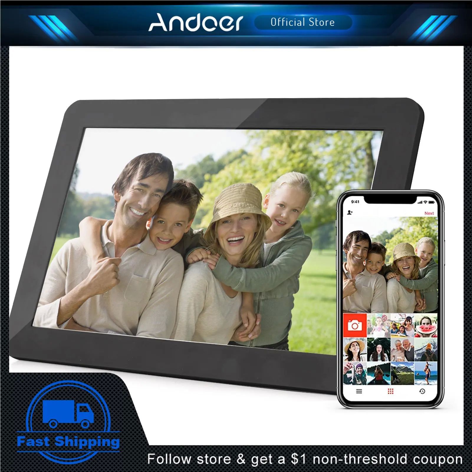 Andoer 10 1 Inch Digital Photo Frame WiFi Cloud Digital Pic -