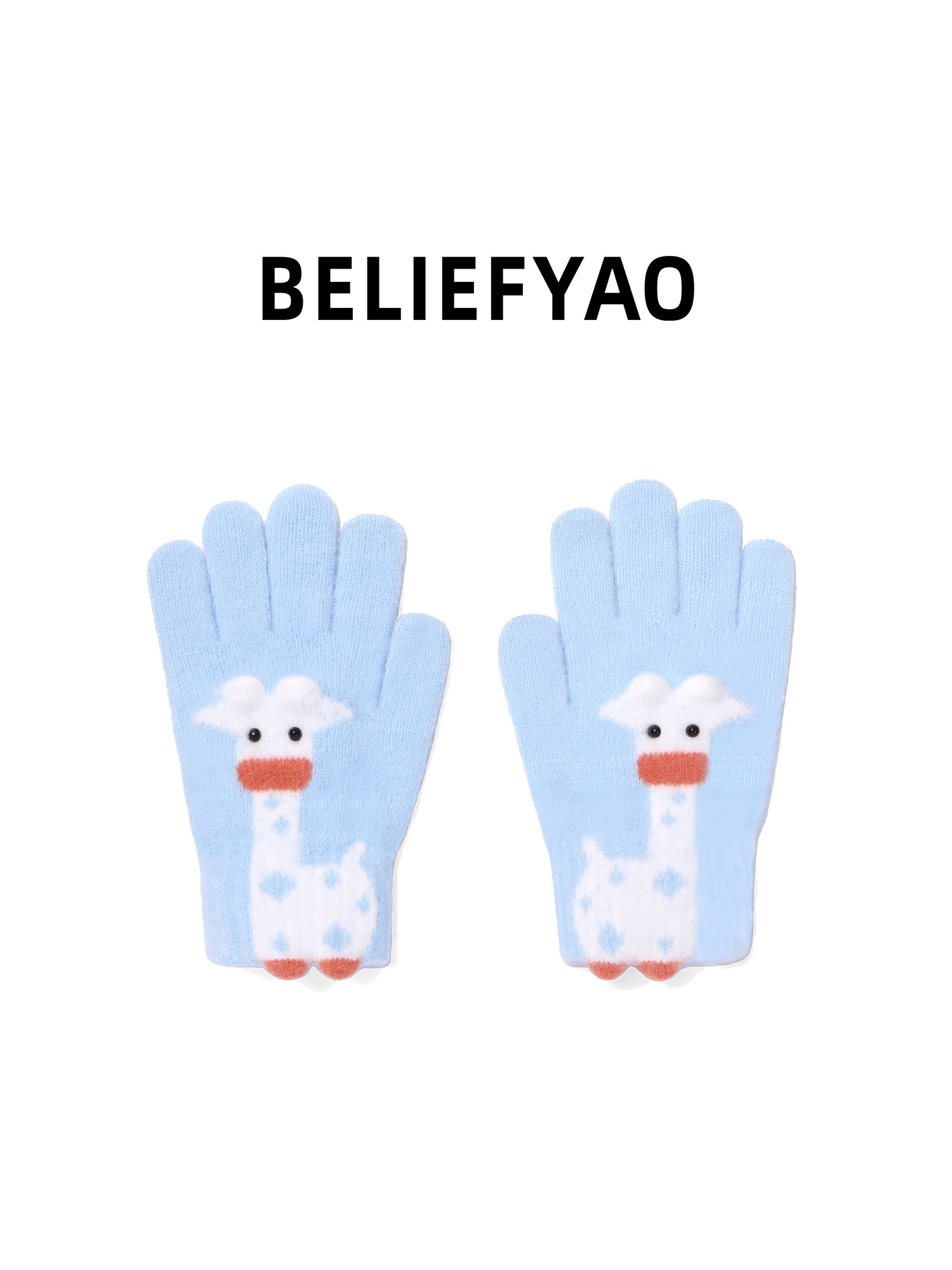 Beliefyao Original Deer-Themed Cold-Proof and Warm Cycling Gloves, Cute Plush Touch-Screen Gloves for Men and Women