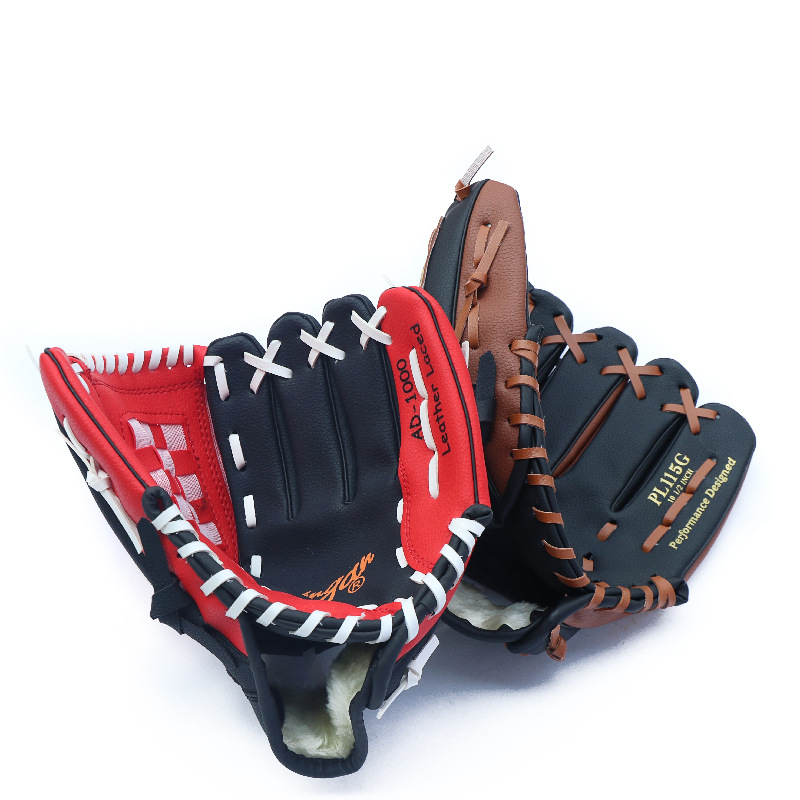 Baseball Gloves PVC Thickened Softball Pick Up Ball Training PU Catcher Pitcher Children Teen Adults Full-Taobao