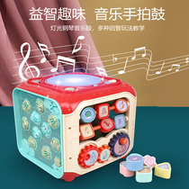 Baby Big Number Hand Beat Drum Music Drum Beat Beat Drum Childrens Hexahedron Puzzle Charging Drum 0-1 Year Old Baby Toy