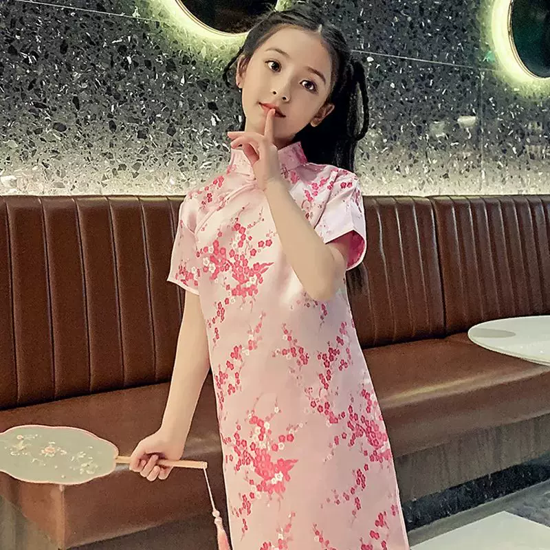 Детское традиционное китайское нарядное платье Танцюипао (Qipao) на Новый год