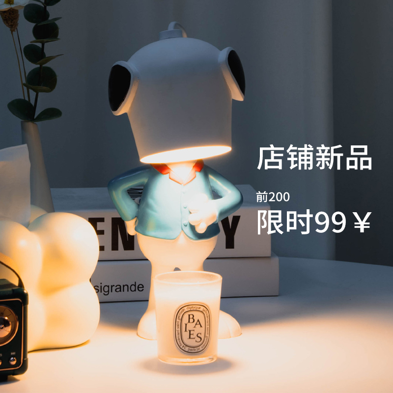 Snoopy Aromatherapy Lamp Wax Melting Lamp Bedroom Bedside Lamp Home Decoration Atmosphere Lamp Flameless Fragrance Table Lamp