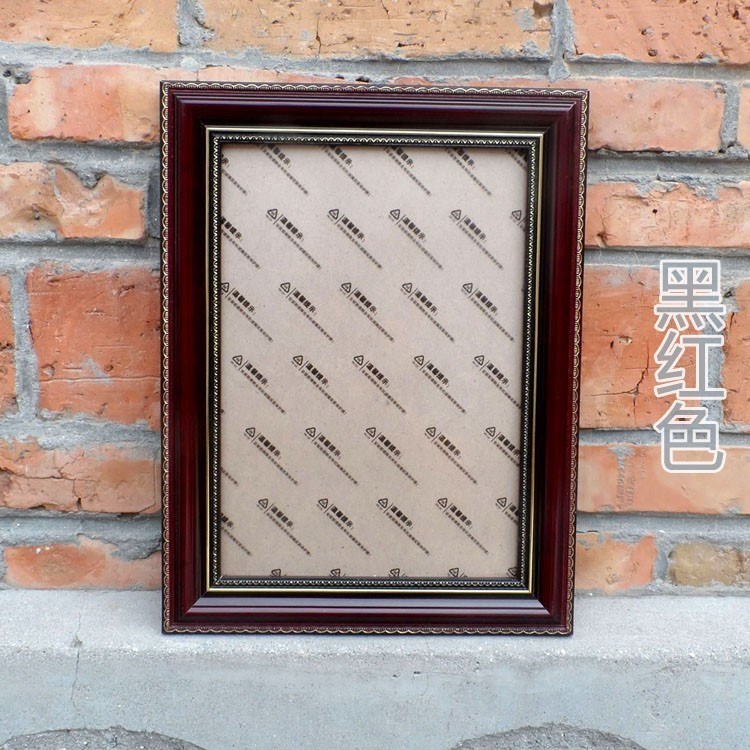 Elderly photo frame A4 solid wood 12-inch black and red portrait frame A316 portrait 10 offering frame 8 black wall hanging