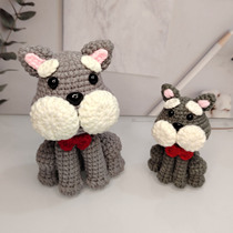 Hand-knitted doll finished product pendant crochet wool puppy Schnauzer doll car decoration creative gift