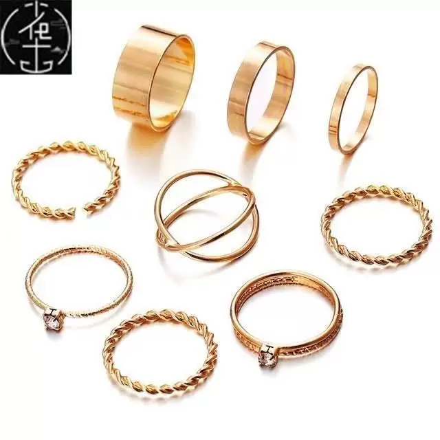 Сет золотистых колец 17 мм для WOMINTAGE Сердце Бантик Twist