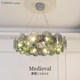 French Retro Murano Living Room Main Light, Green Glass Romantic Chandelier, Elegant and High-End Bedroom and Dining Room Lighting Fixtures