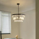 French Retro Crystal Lamp, American Light Luxury Black Living Room Chandelier, Romantic and Elegant Dining Room Lamp, Artistic Bedroom Lighting Fixtures