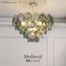 French Retro Murano Living Room Main Light Green Glass Romantic Chandelier Dopamine Bedroom Dining Room Zhongshan Lighting Fixtures