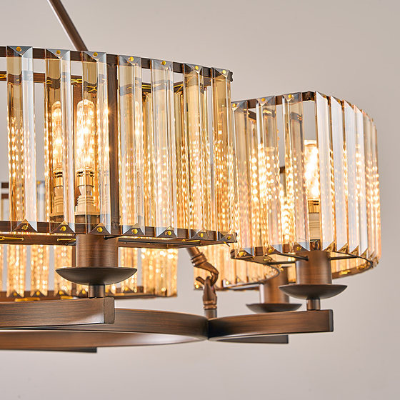 American Retro Living Room Lamp, French Crystal Hall Main Lamp, Melard Bedroom Chandelier, Light Luxury Dining Room Zhongshan Lighting Fixtures
