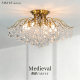 French Retro Living Room Lamp, Light Luxury Golden Crystal Ceiling Lamp, Designer Art Master Bedroom Lamp, Romantic Room Lamp