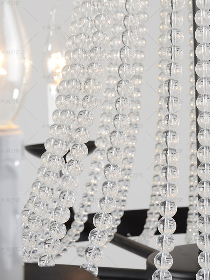 French-Style Black Main Light, American-Style Retro Living Room Chandelier, Vintage Crystal Candle Romantic Staircase Light, Dining Room Bedroom Light