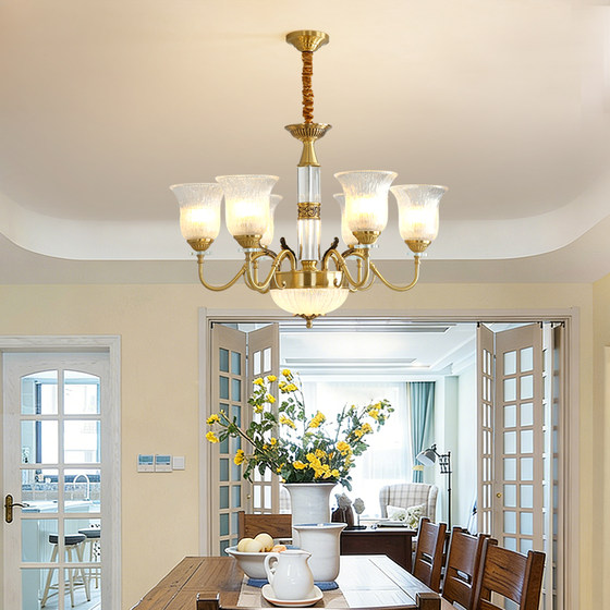 American-Style Retro Living Room Lamp, High-End and Elegant Villa Lobby Chandelier, French-Style Light Luxury Bedroom Lamp, Designer Dining Room Lamp