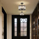 American Retro Crystal Ceiling Lamp, French Minimalist Black Light Luxury Master Bedroom Lamp, Designer Corridor Balcony Lighting Fixtures