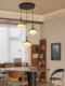 French-Style Vintage Staircase Chandelier, Long Pendant Light, Solid Wood Cotton Designer Retro Open-Air Spiral Staircase Loft Chandelier