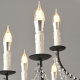 French-Style Vintage Staircase Chandelier, Antique-Style Candle Chandelier for Villa, Duplex Staircase Lighting, Black Crystal Hotel Lamp