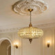 French Retro Bedroom Chandelier, Light Luxury Designer Crystal Dining Room Lamp, High-End Bar Art Lamp, Palace Room Lamp