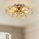 French Retro Ceiling Lamp, Light Luxury Master Bedroom Lamp, Designer High-End Petal Crystal Lamp, Romantic Room Lighting