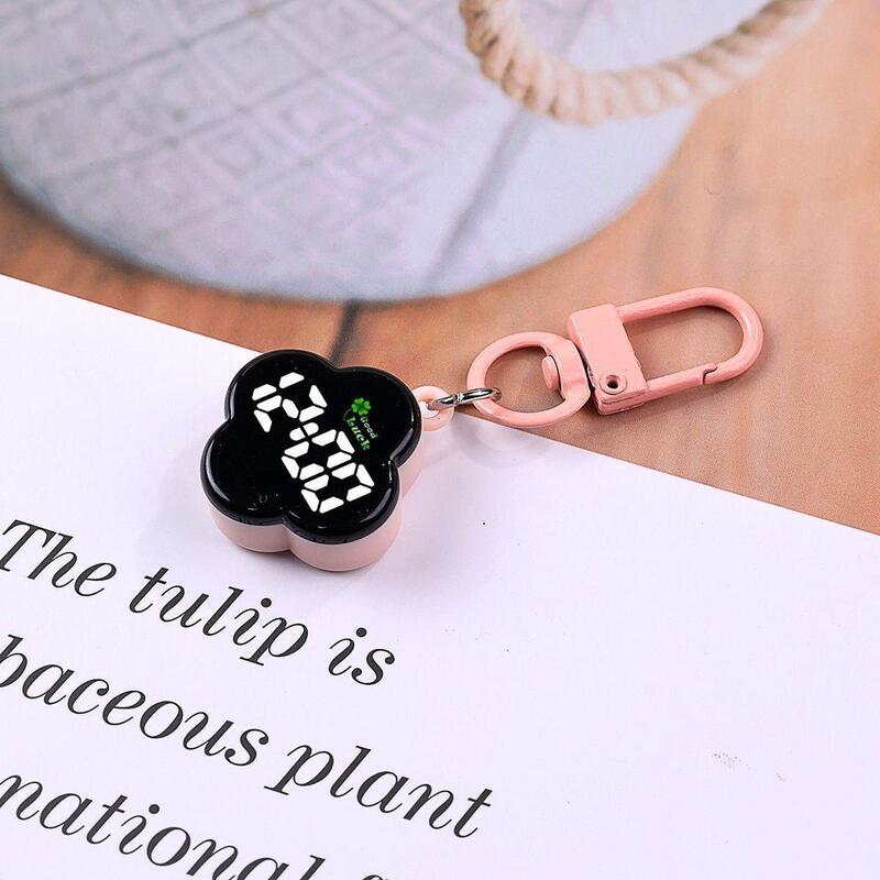 New Compact and Portable Four-Leaf Clover Mini Pocket Watch, Waterproof, Luminous, Simple and Cute, Student Exam Electronic Watch