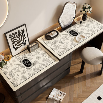 French dressing table mat makeup desktop protective pad light luxury high-end manicure table cloth waterproof and oil-proof can be customized French dressing table mat makeup desktop protective pad light luxury high-end manicure table cloth waterproof and oil-proof can be customized