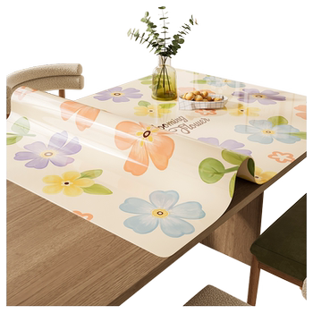 Small and fresh transparent table mat pvc soft glass table cloth waterproof oil-proof dining table mat high-end coffee table cloth