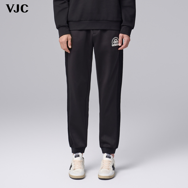 Vjc/Weijiesi Black Jogger Pants Casual Cuffed Casual Cropped Pants