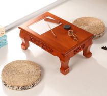 Xinjiang solid wood carved bay window table European style tatami coffee table modern simple kang table and room table