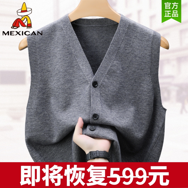 Scarecrow Autumn and Winter Wool Vest for Men, Middle-Aged and Elderly Dad's Cardigan Sleeveless Vest Knit Sweater Scarecrow Autumn and Winter Wool Vest for Men, Middle-Aged and Elderly Dad's Cardigan Sleeveless Vest Knit Sweater