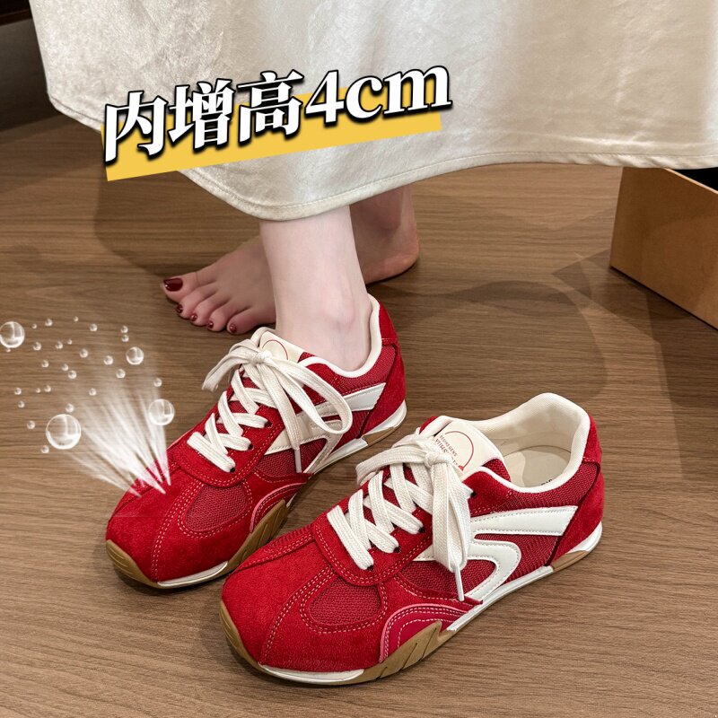 Belle Pure Love Women's Sneakers with Hidden Heel Increase, 2026 Summer and Autumn Mesh Breathable Casual Sports Shoes, Red Racing Shoes Belle Pure Love Women's Sneakers with Hidden Heel Increase, 2026 Summer and Autumn Mesh Breathable Casual Sports Shoes, Red Racing Shoes
