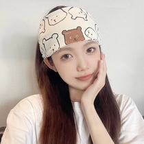 Japanese confinement headband cute scarf hat pregnant women spring and summer breathable postpartum wide-brimmed maternal sweat-absorbent pure cotton new style