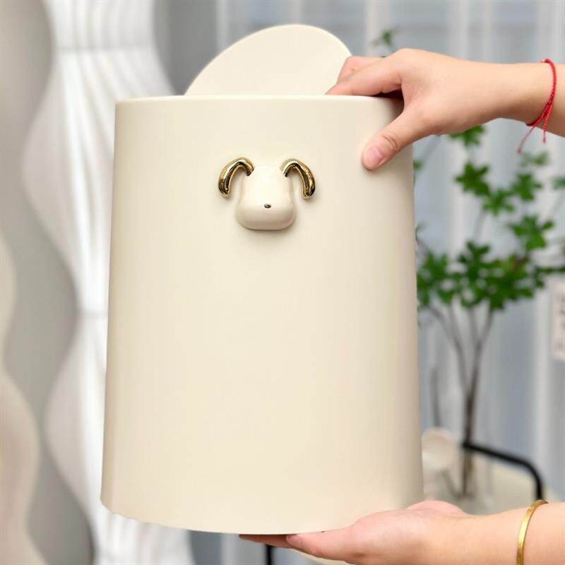 (shake-in-the-same) small gold dog trash can thicken up cream-ins wind living room Home Dormitory Large Capacity-Taobao