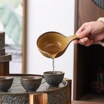 Glue-free stone-ground tea set single automatic tea brewer lazy Kung Fu ceramic teapot retro rotating water dispenser for tea making