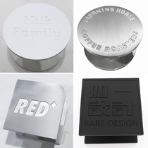 Wooden door glass door handle wire drawing round large door handle logo custom lettering personality door handle square