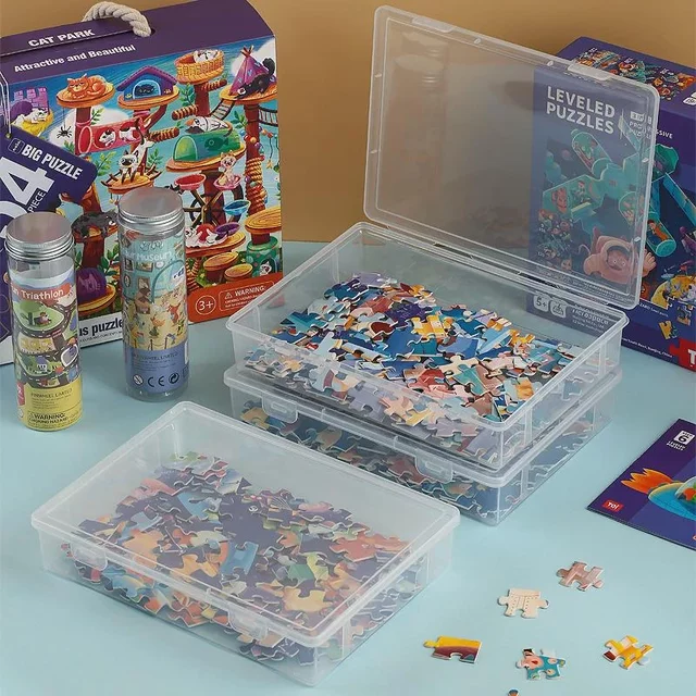 Desktop storage box card transparent dustproof box Ultraman cartoon card box ID flip puzzle toy sorting box