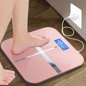 Home Use Weight Scale, Rechargeable Electronic Scale, Accurate Weighing, Body Scale, Tempered Glass, Durable, Accurate Data Measurement
