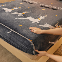 Coral Suede Milk Flannel Bed Ogasawara Winter Plush Face Bed Cover Bed Cover Single Mattress Protection Cover Full Bag
