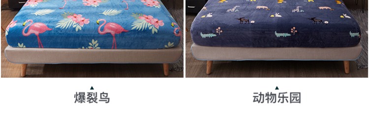 Khăn trải giường sang trọng flannel bed 笠 đơn mảnh lông cừu san hô dày Simmons bảo vệ bìa mùa thu và mùa đông ấm áp phụ nữ Ga phủ giường