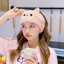 Hanhan Cat Hairband Metal-free Fabric Hair Accessories Cartoon Cute Elastic Face Wash Three-dimensional Wide Face Wash Headband