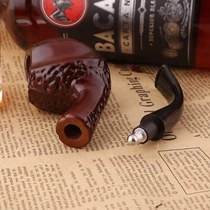 Old-fashioned filter pipe spot resin with imitation solid wood portable pattern best-selling smoking set