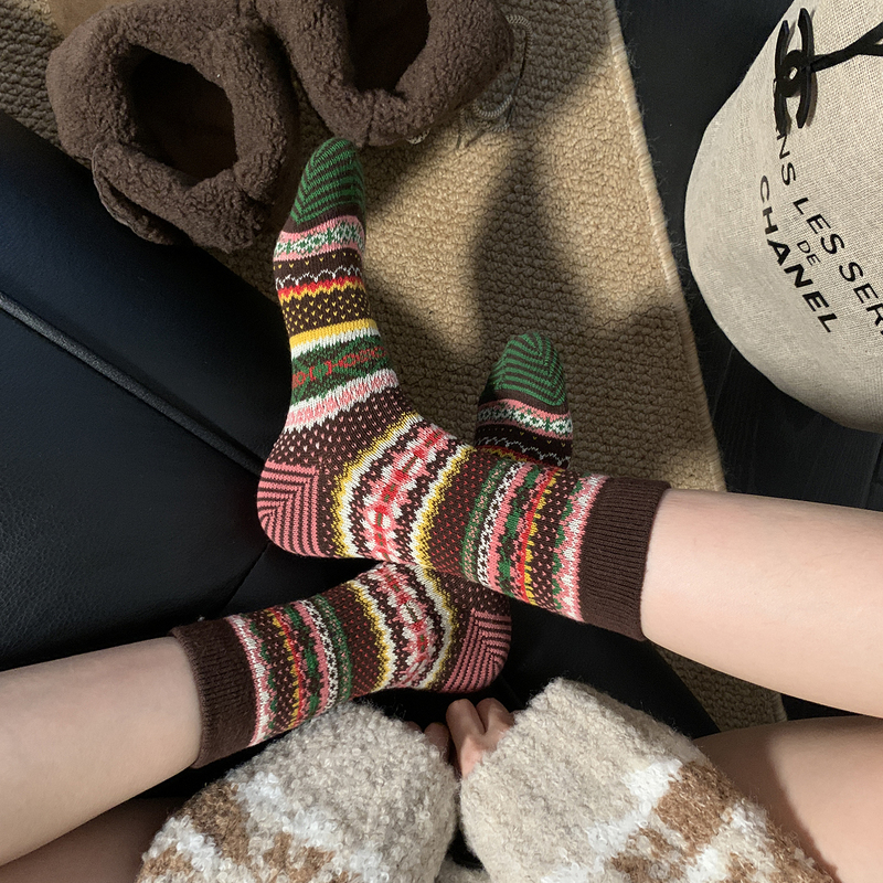 "Two Words That Are Absolutely Stunning!" Fair Isle Retro Christmas 2025 Autumn/Winter New Snow Boots Paired with Mid-Calf Socks Df "Two Words That Are Absolutely Stunning!" Fair Isle Retro Christmas 2025 Autumn/Winter New Snow Boots Paired with Mid-Calf Socks Df