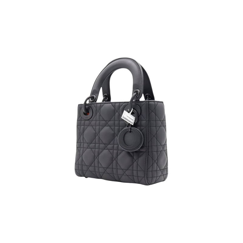Dior Lady Diana Three-Compartment Matte Black Leather Crossbody Handbag for Women Dior Lady Diana Three-Compartment Matte Black Leather Crossbody Handbag for Women