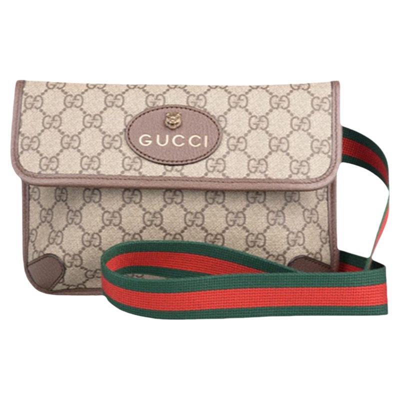 9.9 New Gucci Tiger Head Monogram Logo Canvas Waist Bag Single Shoulder Crossbody Bag