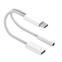 Suitable for Huawei Xiaomi Apple 15ProMax headphone lighting adapter 60w charging listening to music two-in-one mobile phone typec to 3 5mm round hole audio cable converter