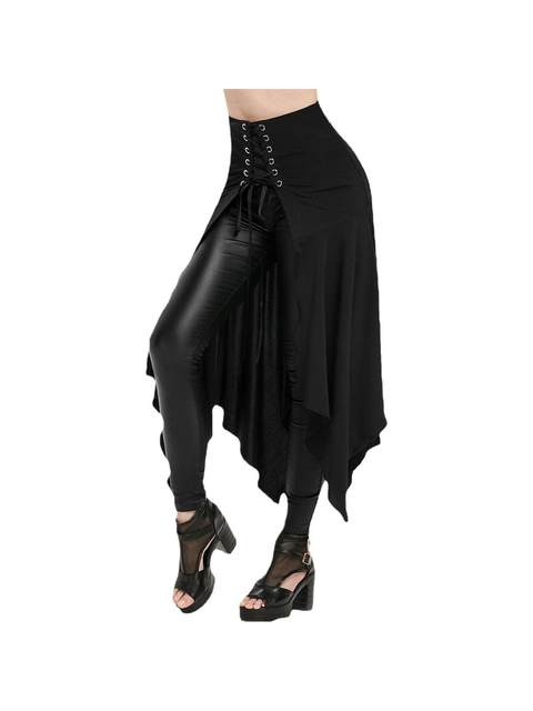 Halloween Medieval Court Retro Style Costume Waist-Cinching Women's Skirt with Asymmetrical Hem and Tie-Up Irregular Skirt