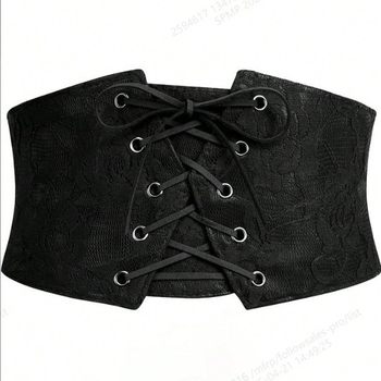 European and American Style Retro High-End Lace Embroidered Waist Belt, Versatile for Dresses, Waist-Cinching, Elegant and Fashionable Decoration