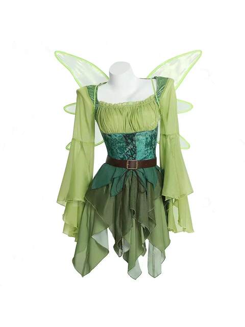 Women's Elf Medieval Wizard of oz Magic Elf Dress Halloween Cosplay Costume
