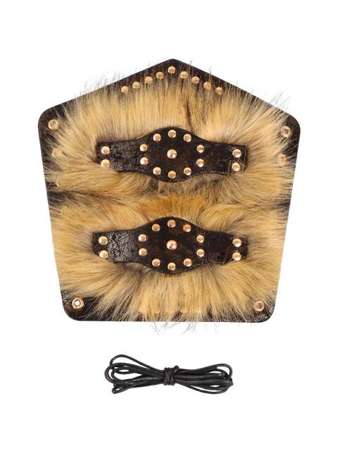 Medieval Plush Leather Spliced Wrist Guards Men's Punk Arm Guards Cosplay Stage Costume Props